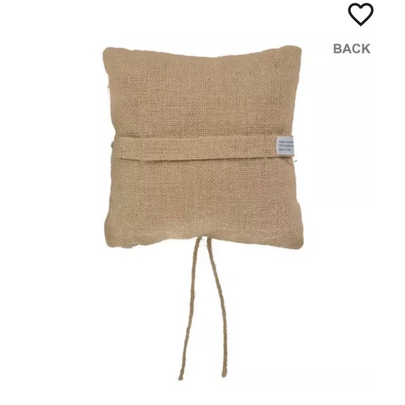 NWT Hobby Lobby His & Hers Burlap & Lace Ring Bearer Pillow - Picture 4 of 4